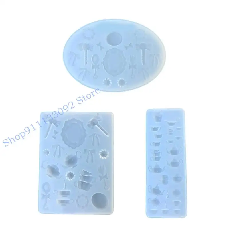 

H9ED универсальные силиконовые формы для поделок для рукоделия из смолы, мини-подносы для десертов и украшения для чая