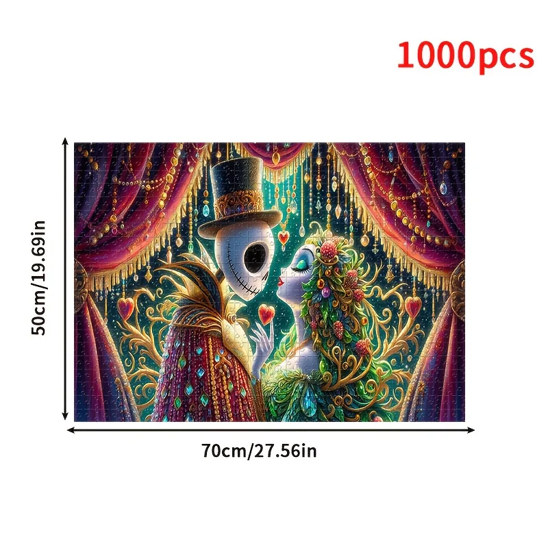 Nightmare Before Christmas Jack Skellington & Sally 1000pcs Jigsaw Puzzle - Challenging Large Jigsaw for Adults, Tim -Inspired