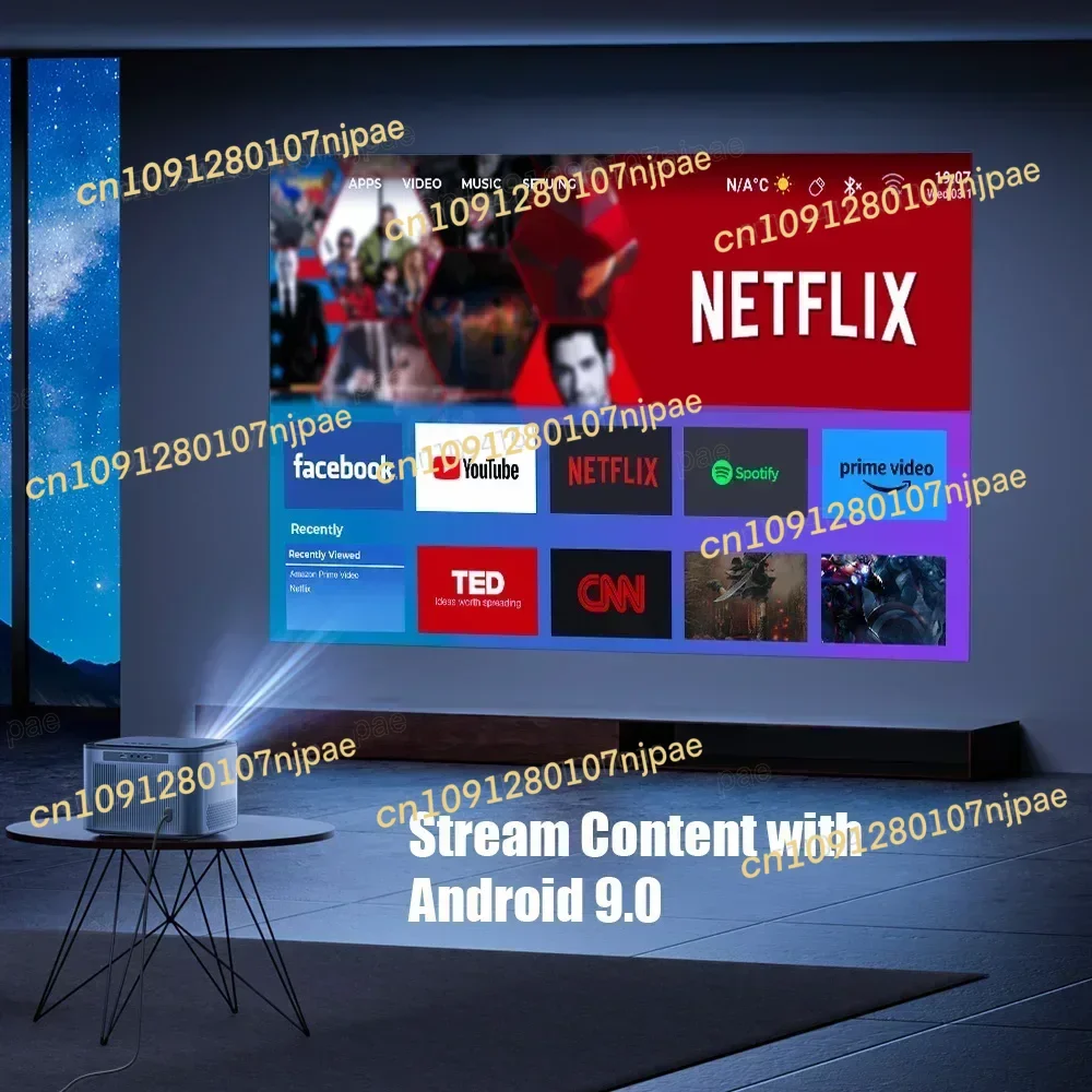 متوفر X25 جهاز عرض فيديو محمول عالي الدقة 1080 بكسل بتركيز تلقائي واي فاي شاشة LCD ذكية LED مسرح منزلي مع تركيز تلقائي