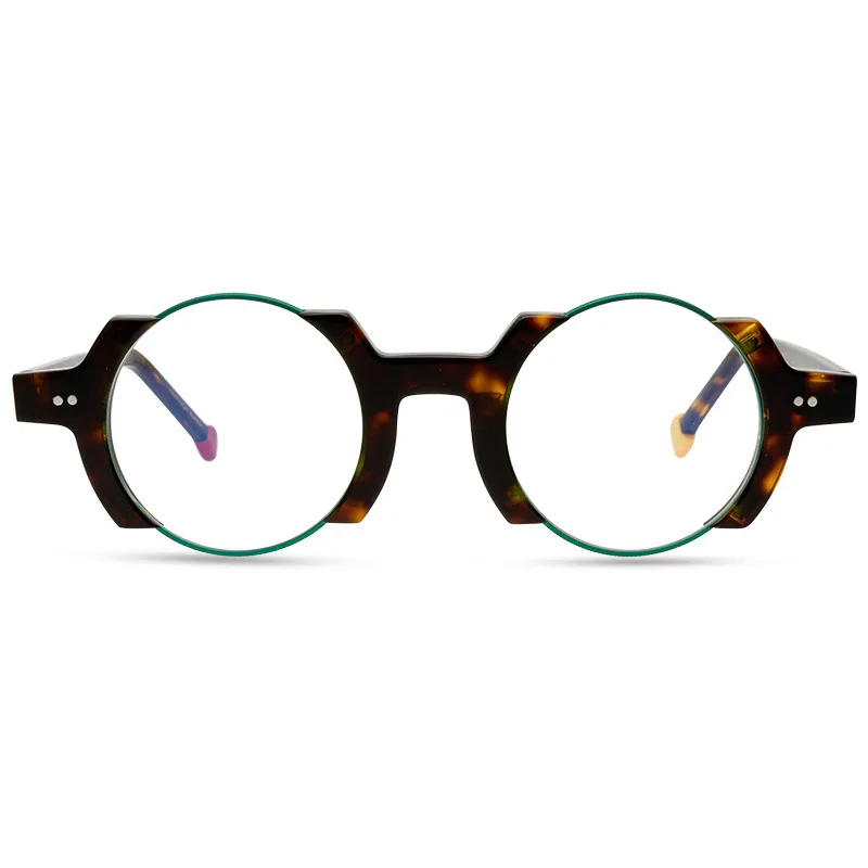 Italian fashion brand color blocking irregular frame hip-hop trend decorative frames eyeglasses frames sabine be