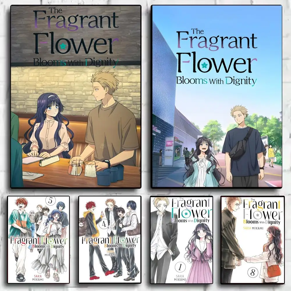 Póster de flores fragantes con dignidad, arte de pared moderno, buen pegatina impresa en papel PP para decoración de café y oficina