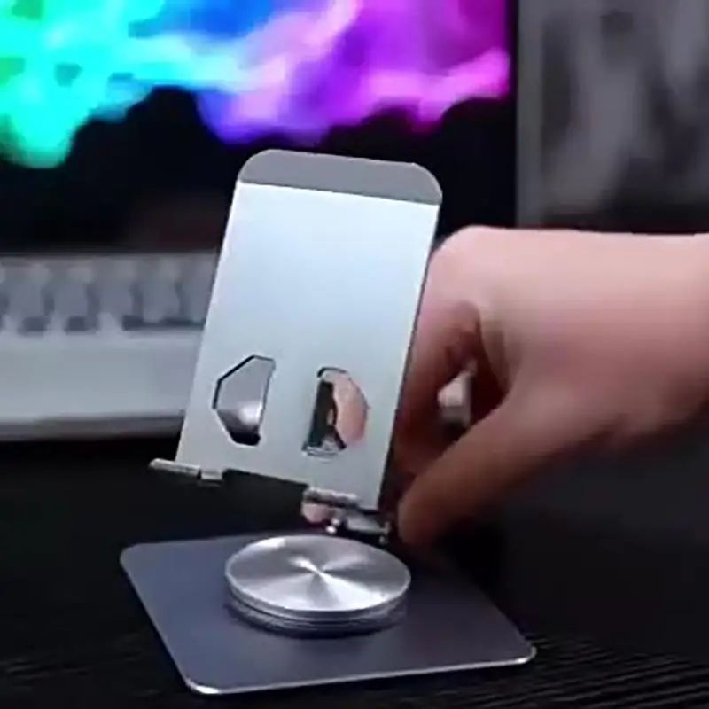 

360° Rotating Desktop Phone Stand, Premium Quality Metal Aluminum Alloy, Perfect for Hands-Free Viewing and Video Calls, Compat