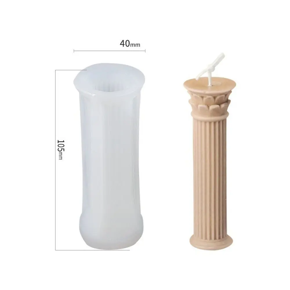 3D colonna romana candela stampo fai da te torta in Silicone stampi in resina 3D arte cera candela che fa stampo stampi per sapone fatti a mano in Silicone