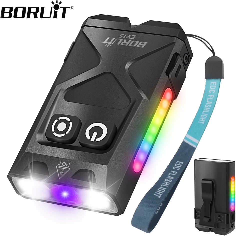 

BORUiT EV15 EDC Фонарик с УФ-светом