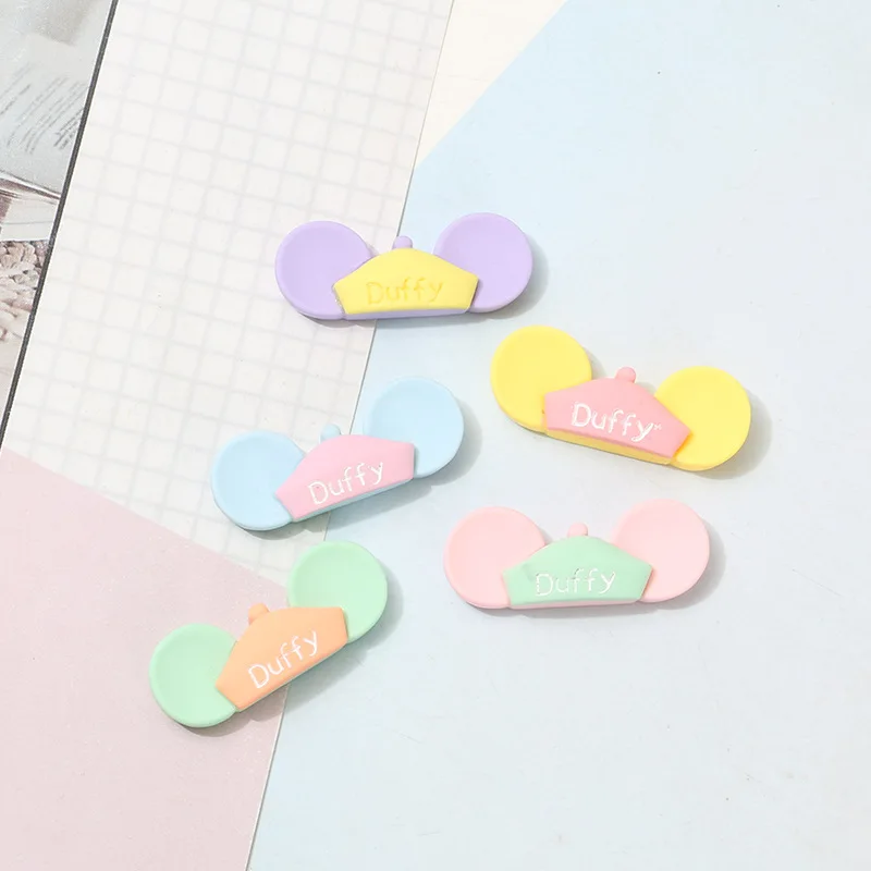 20pcs New Cute Cat Ears Resin Cabochons Flatback Kawaii Cartoon Animals Resins Accessories for Girls Headweare Decoration