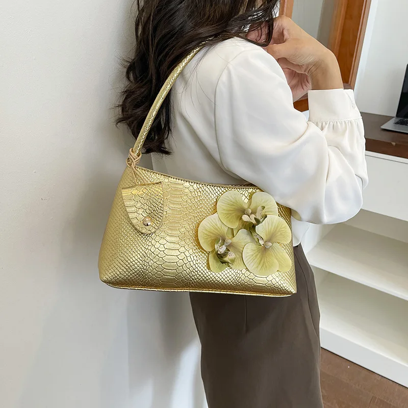 

Appliques Texture Office Lady Shoulder Bag French Spring Summer New Elegant Fashion Luxurious Design Rectangular Women Handbag