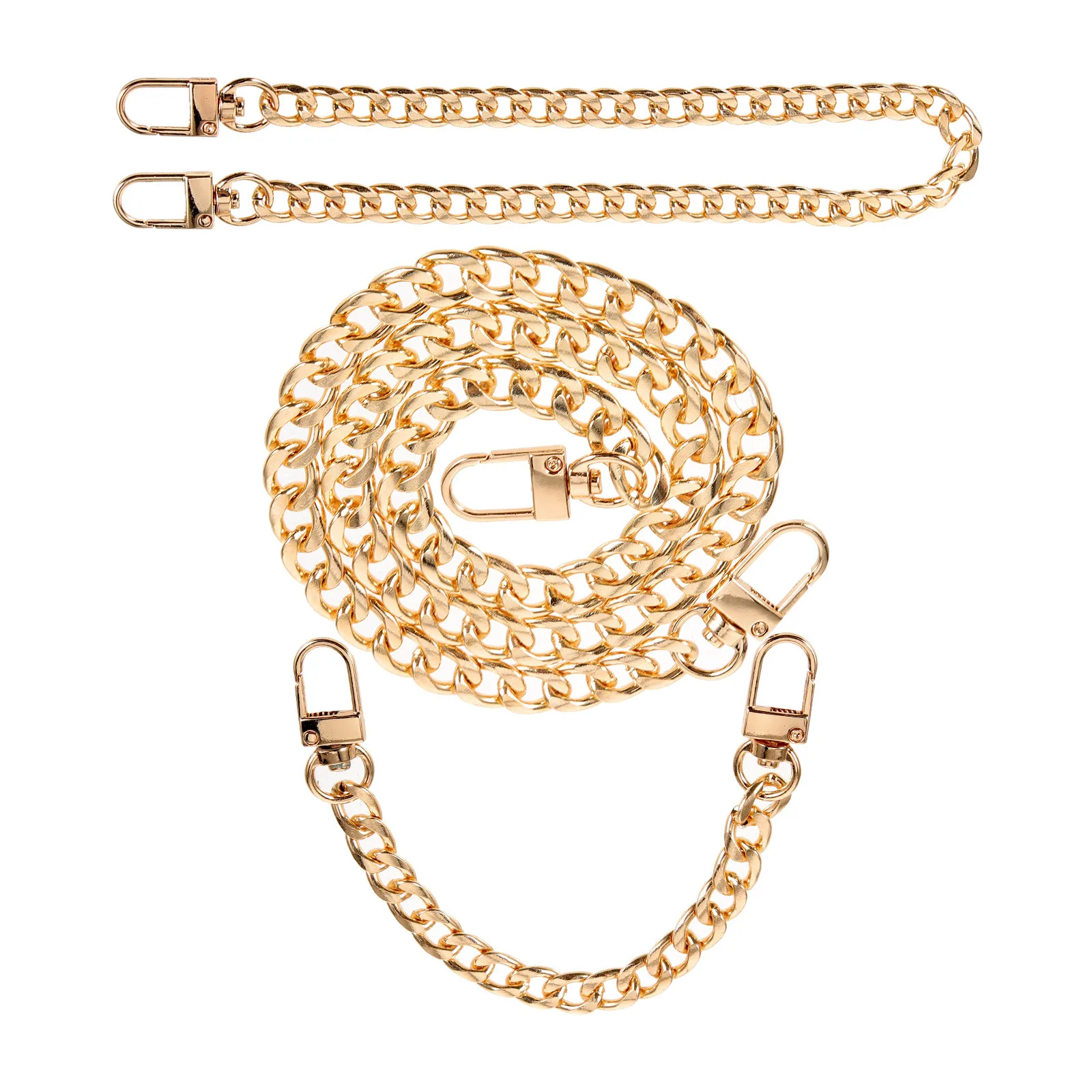 

3Pcs Premium Handbag Chain Strap Purse Replacement Extender Chain Flat Metal Bag Straps Accessories Purse Strap Extender