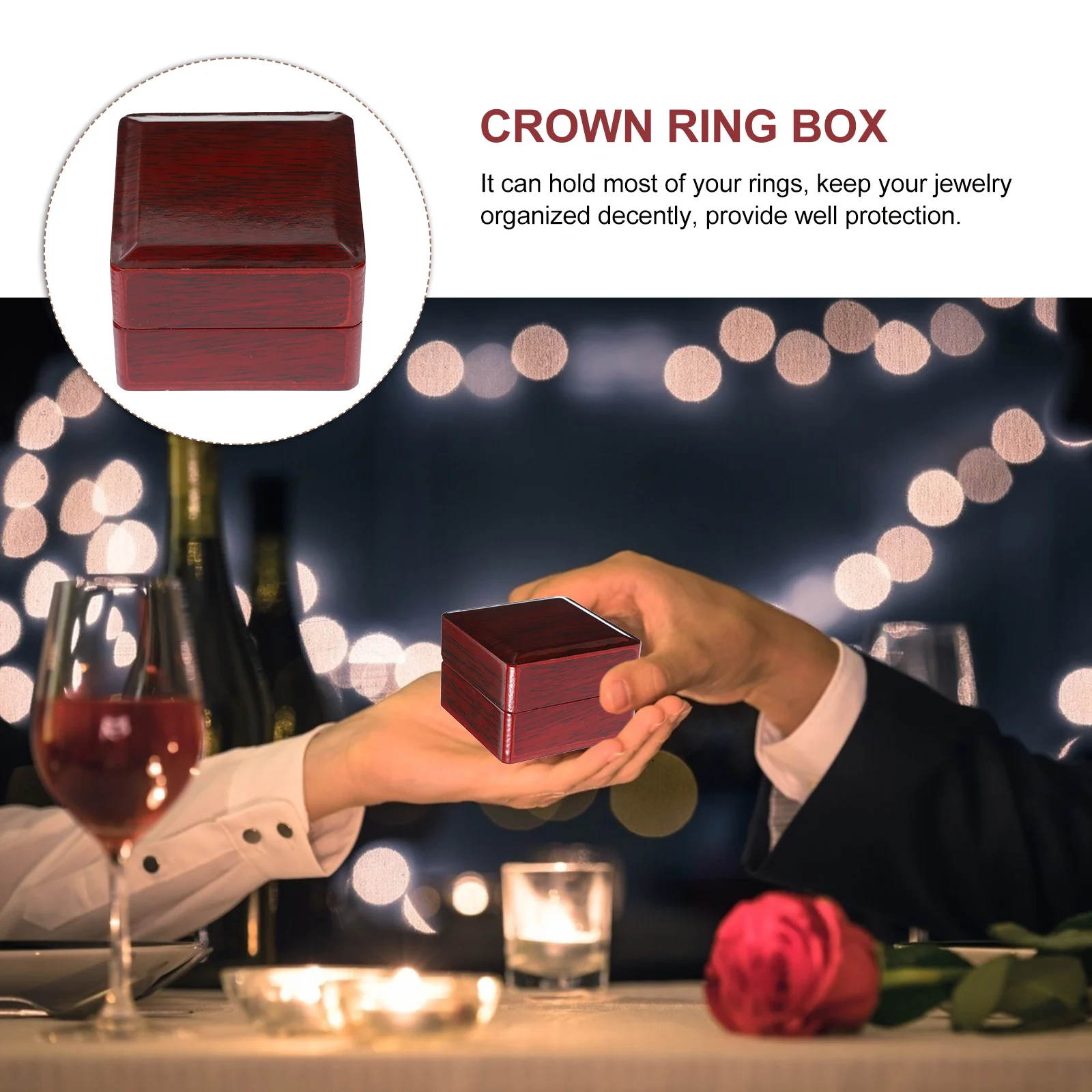 

Wooden Ring Box Ring Jewelry Display Case Gift Storage Holder For Football Baseball Hockey Rings Unique Jewelry Box