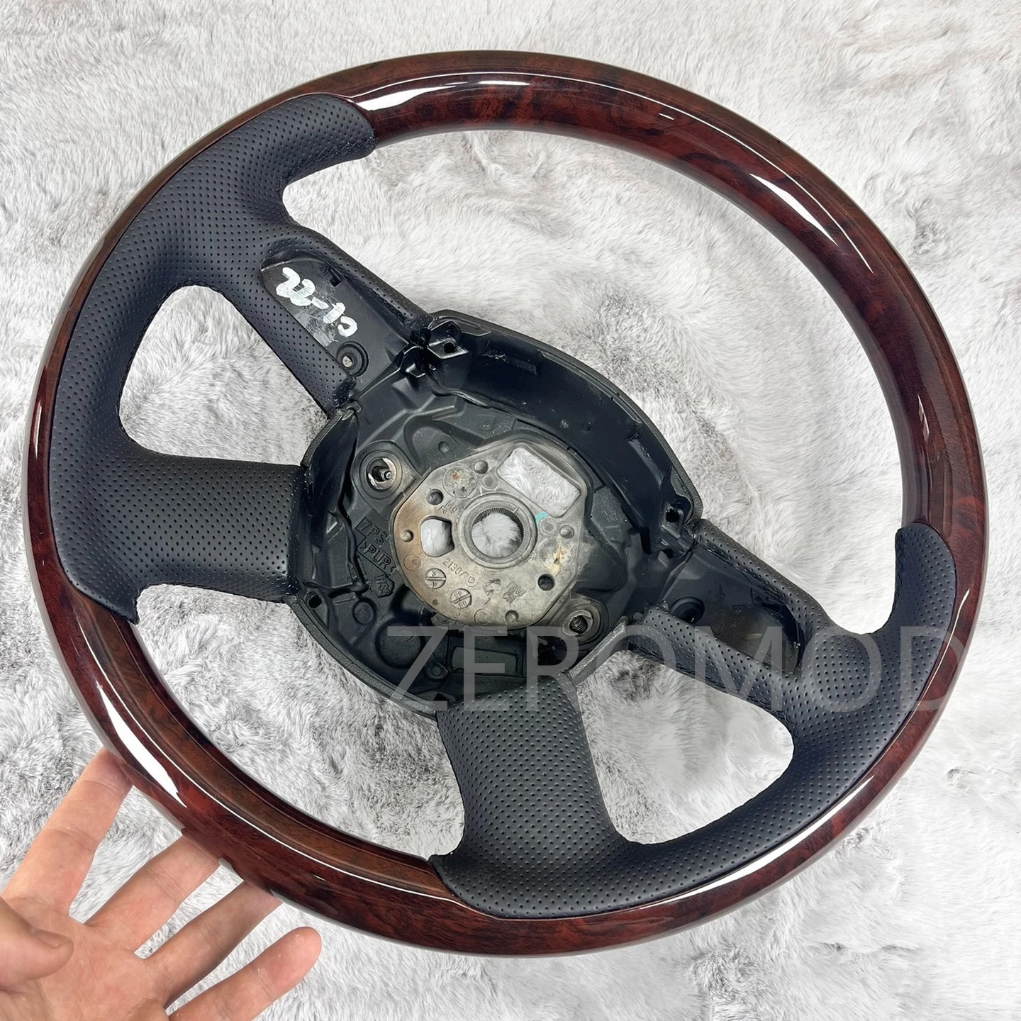 Wood Steering Wheel For 2005-2008 AUDI A6 C6 4-Spoke Leather