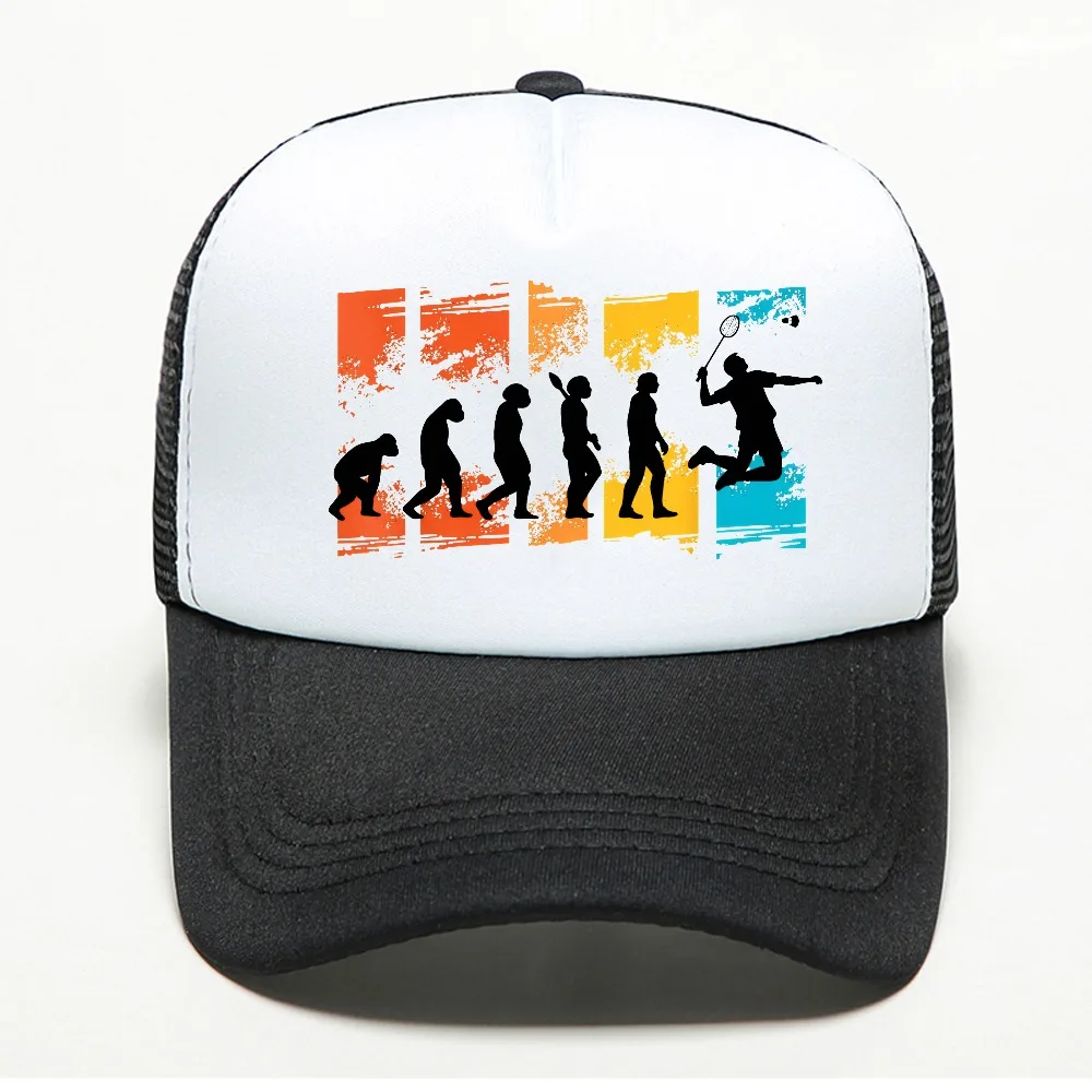 Badminton Player Evolution Shuttlecock Badminton Racket baseball cap fashion men women casual mesh breathable Sunscreen Hat