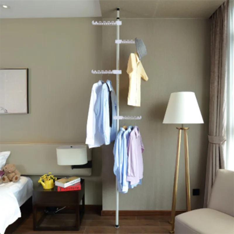 Clothes Rack Foldable Adjustable Telescopic Wardrobe Organiser Hanging Rail Bedroom Storage Shower Curtain Towel Rod