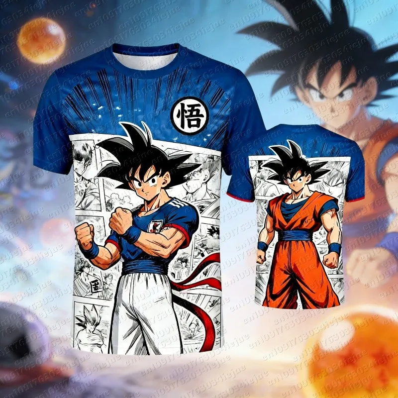 2026 Sommer Bestseller Dragon Ball Top T-Shirt Tier-Charakter Trikot T-Shirt Erwachsenen- und Kinderbekleidung Fußball-Shirt T-Shirt