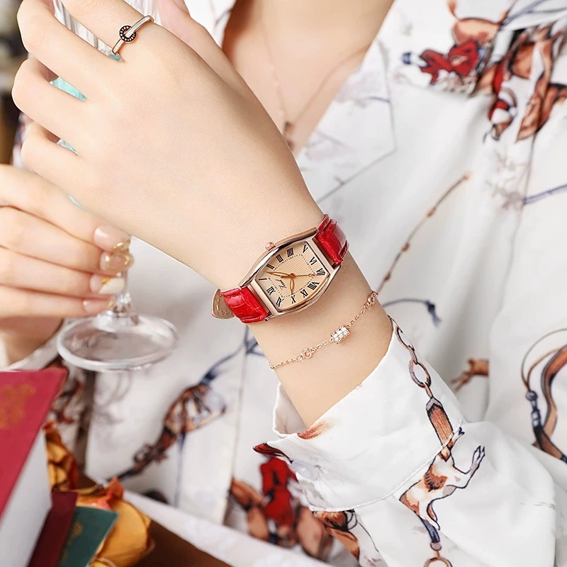 นาฬิกาควอตซ์ทรงสี่เหลี่ยมผืนผ้าลำลอง ดีไซน์โรมัน แฟชั่น ย้อนยุค สายหนัง PU สำหรับผู้หญิงและเด็กผู้หญิง