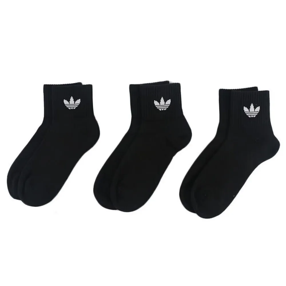 

adidas Originals 3-Pack Logo Comfortable Sports & Fitness Socks, Unisex, Black Fashionable Couple's Set FM0643