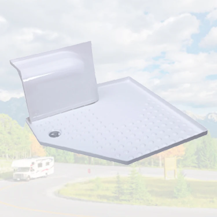 

Hot Sale RV Caravan Motorhome Camping Van Light Acrylic Shower Tray White or Gray Bath Floor for Camper
