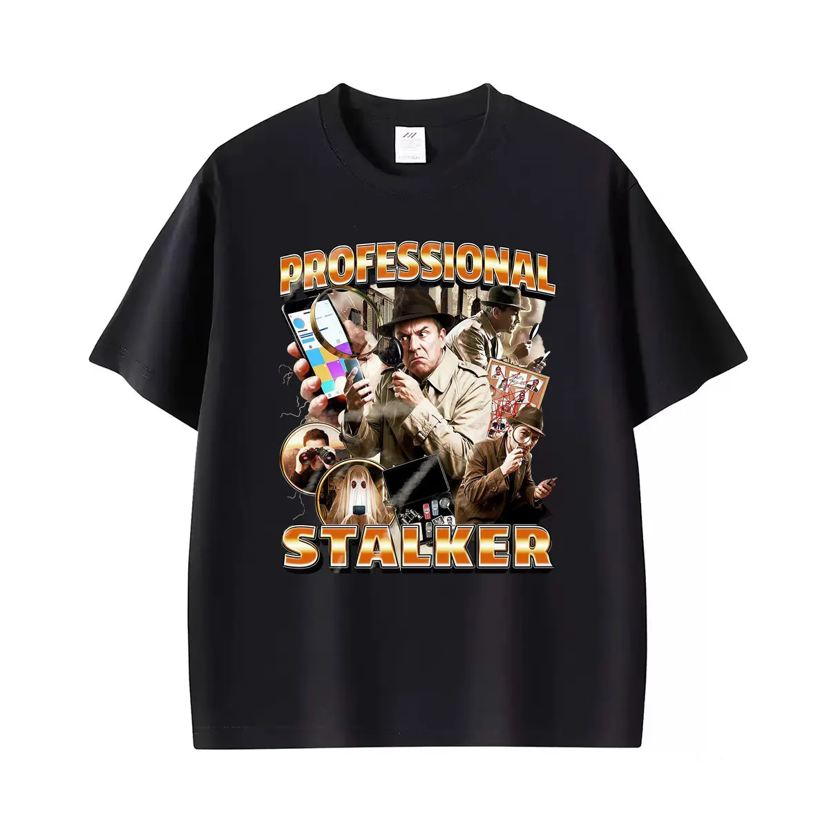 Funny Professional Stalker Detective Meme Graphic T-shirts Men Women Harajuku Gothic Retro T Shirt Summer Tops Oversized T-shirt