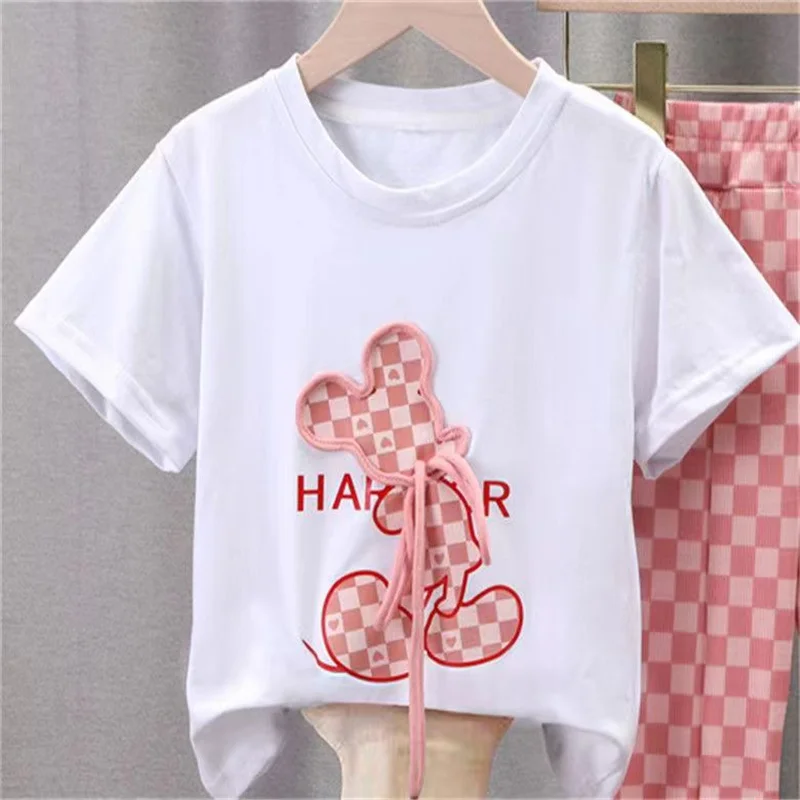 Girls Clothing Sets Summer New Kids Fashion Short Sleeve Suits Print T-Shirts+Pants 2Pcs Children Sweet Outfits 2-10 Years