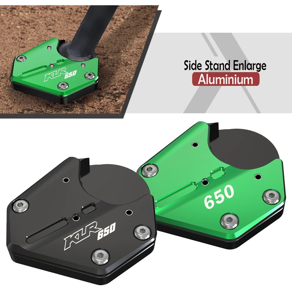 

FOR Kawasaki KLR650 2008~2024 2025 Moto Side Stand Pad Plate Kickstand Enlarger Support Extension Enlarged Base Assistant Tool