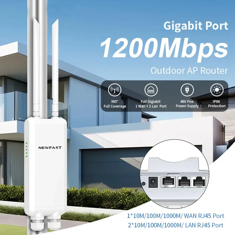 

Comfast 300M/1200M Outdoor WiFi Repeater AC1200 Router Amplifier Wi Fi Antenna Street Wi-Fi Extender 2.4G+5GHz Poe Access Point