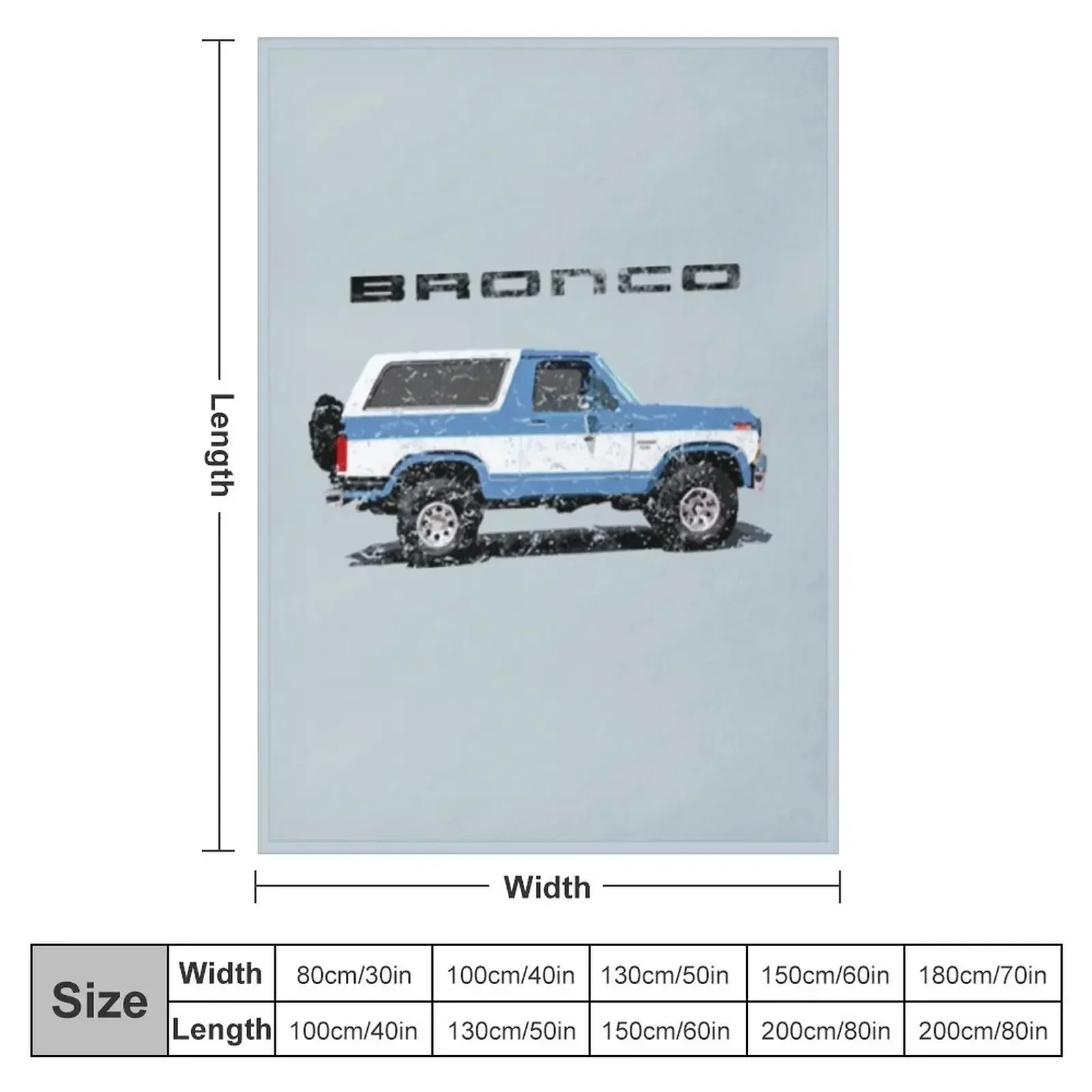 Bronco 1986Blueand white Throw Blanket Soft Beds Personalized Gift Blankets