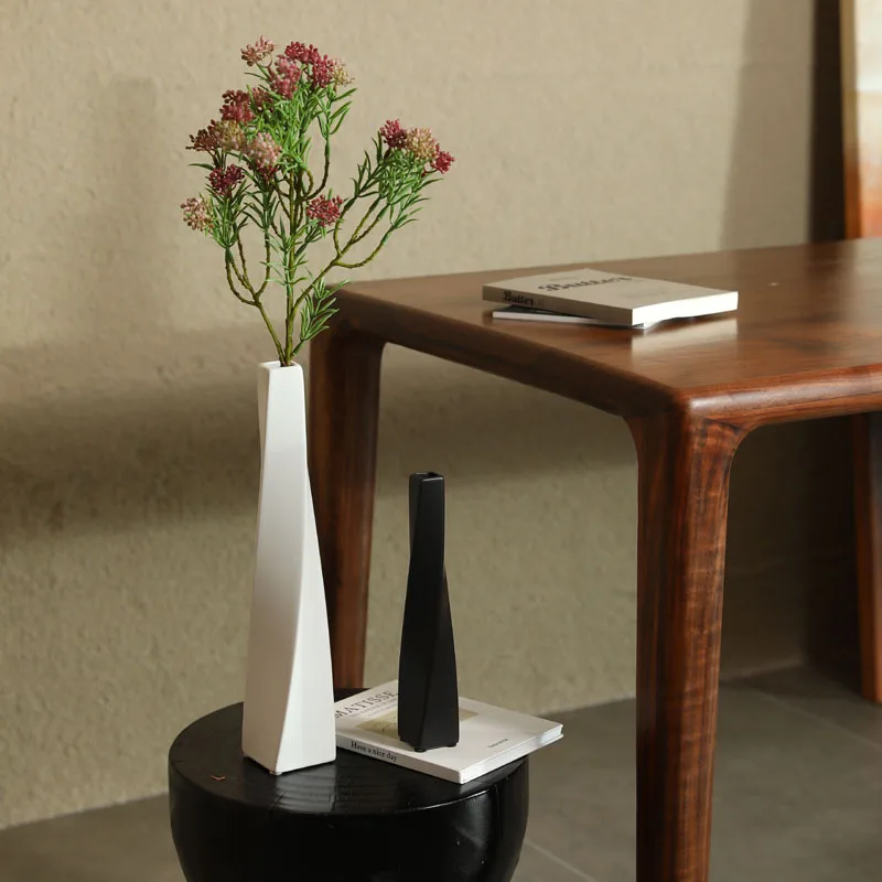 New Wabi Sabi Ceramic Decorative Vase Study Living Room Cabinet Entrance Ornament Decoration Maison