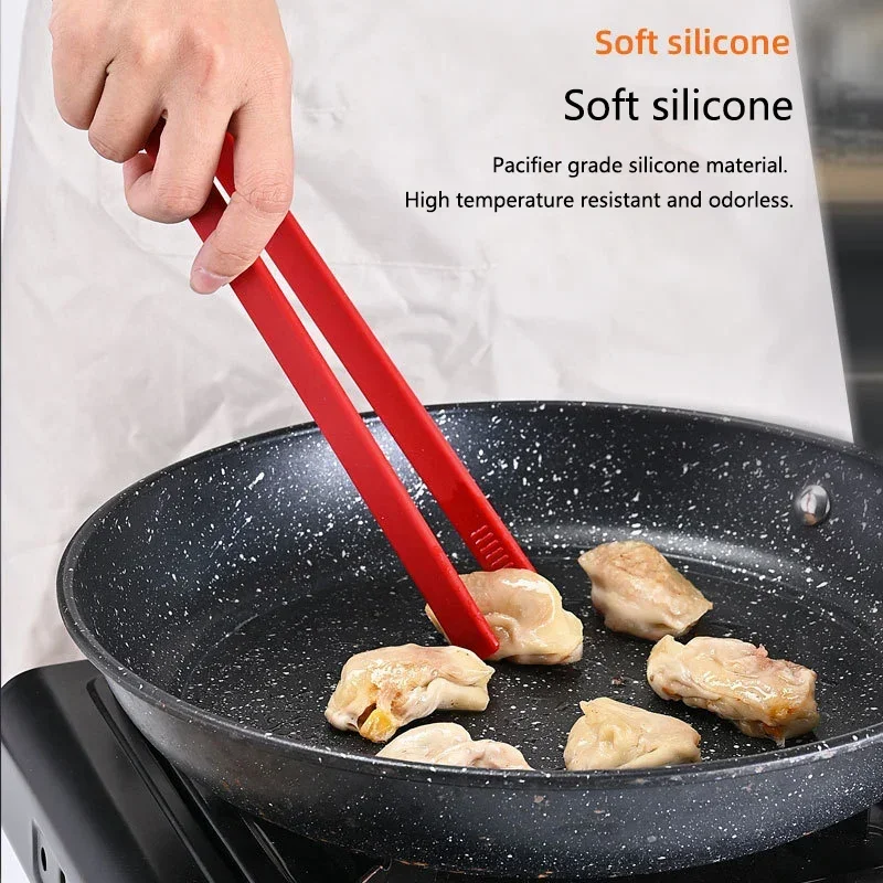 

Food Grade Silicone Tongs for Home Kitchen, Thickened Long Handle, BBQ Grill Clip, Baking clip, Kitchenware