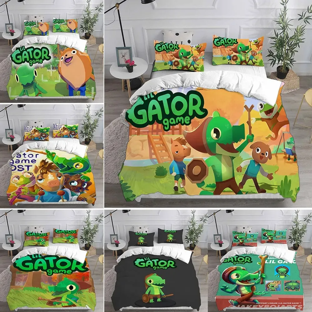 

Комплект постельного белья Lil Gator Game, одеяло, покрывало, пододеяльник, подушка, Детские комплекты из 2-3 предметов, размер для детей и взрослых