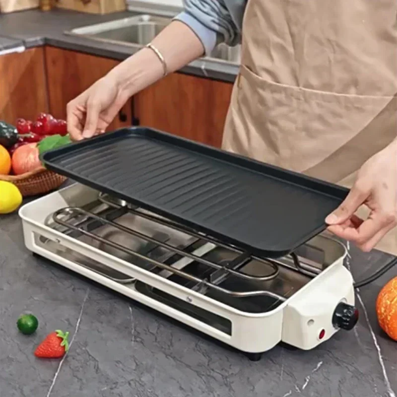 A barbecue grill suitable for both indoor and outdoor use,a smokeless electric barbecue grill for home use,an electric grill pan