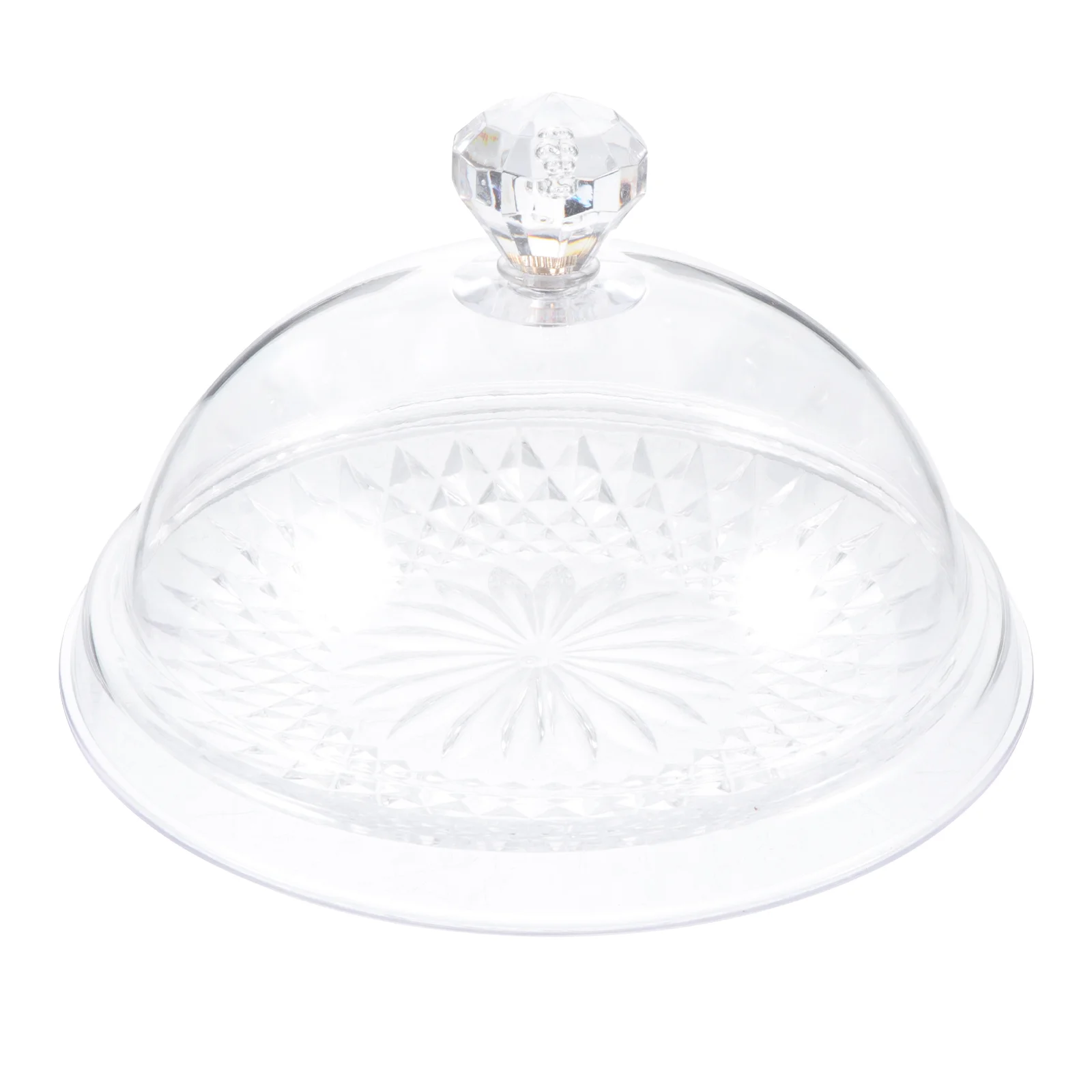 Round Plastic Serving Tray With Lid Elegant Dessert Platter PP Cake Dish Smooth Food Storage Plate Buffet Dessert Tableware