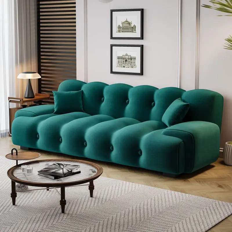 

Light luxury fabric sofa bed dual-purpose small apartment double triple modern simple living room modern