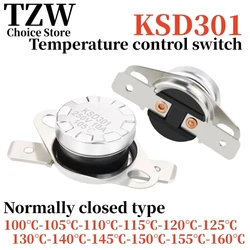 TZW 2PCS KSD301 temperature control switch normally closed 40 ~ 95 ℃ 10A 250V 100/105/110/115/120/125/130/140/145/150/155/160℃