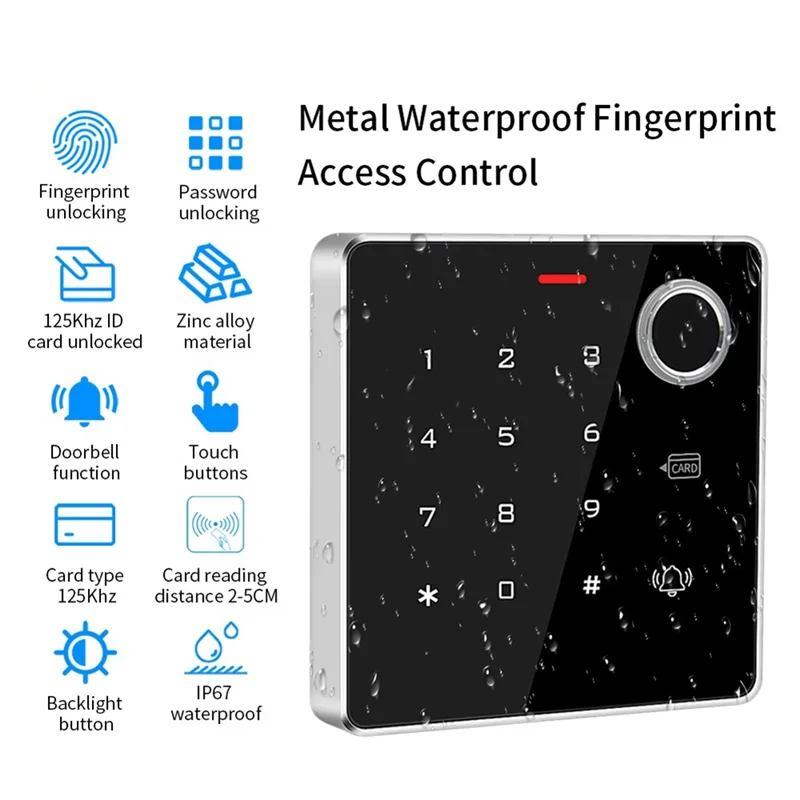 B03B-RFID Card Proximity Card Access Control Keypad Fingerprint Reader Waterproof For Hotel Office Factory Apartment