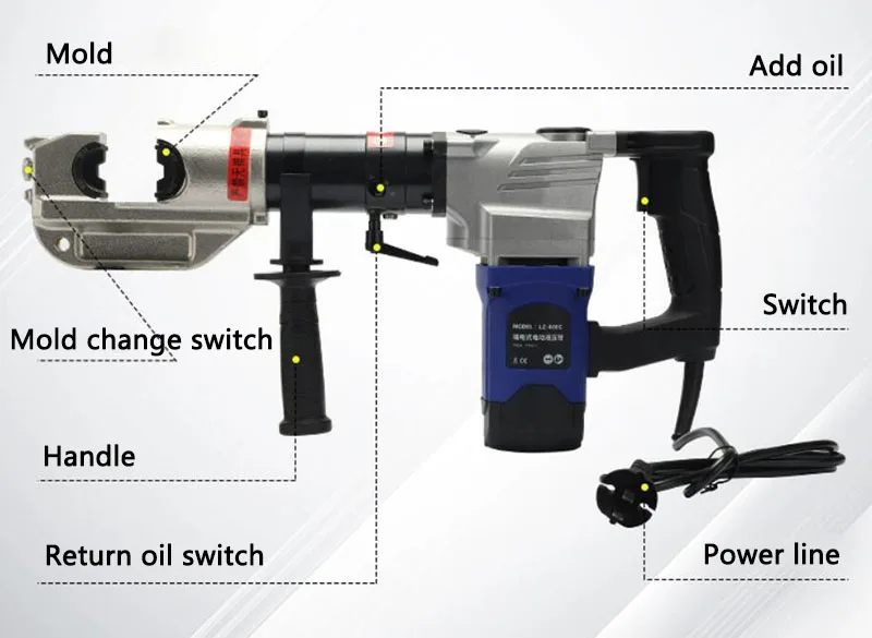 Plug-in Electric Hydraulic Crimping Pliers LZ-240/300/400 Portable Copper Aluminum Terminal Crimping Tool Cable Crimping machine