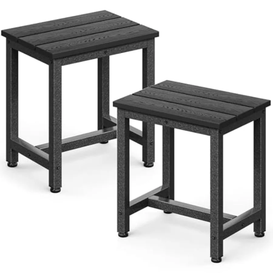 

Outdoor Side Tables Set of 2 Adirondack Patio End Table with Weather-Resistant Waterproof Top for Hot Tub Garden Balcony Poolsi