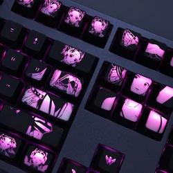 1 Set Kochou Shinobu Anime Game Demon Slayer Custom Backlit DIY Keycap Coating for Mechanical Keyboard Corsair K70 Razer Cherry