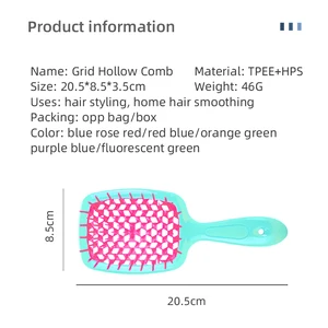 2 pçs/set Dentes Largos Almofada de Ar Pente Massagem Pente Seco Molhado Demelante Escova Pentes Ocos рассаozi Salão de Barbeiro Kit de Escovas de Cabelo 9 principais vendas escovas colgate - №2