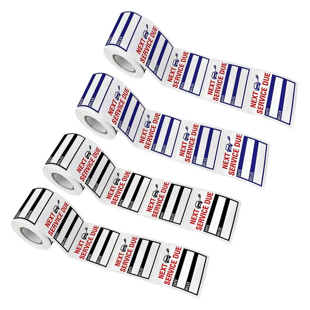 

4 Rolls Oil Change Service Sticker Pack Strong Adhesion No Residue Easy Apply Remove Car Maintenance Due Date Reminder Label