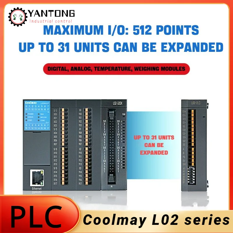 Coolmay L02 Plc Series Host Support Analog/weighing/temperature Expansion Module For Modbus Ruu Rs485 Can Interface Replace Fx3u