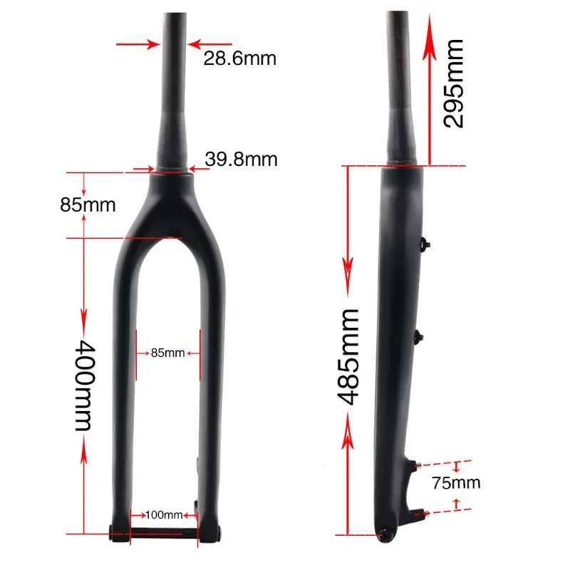 

1PCS Carbon fiber Mtb Fork 100x15mm Front Fork Carbon Rigid Forks Axle Thru 15x100mm 27.5-29 Mountain Forks Bike Parts