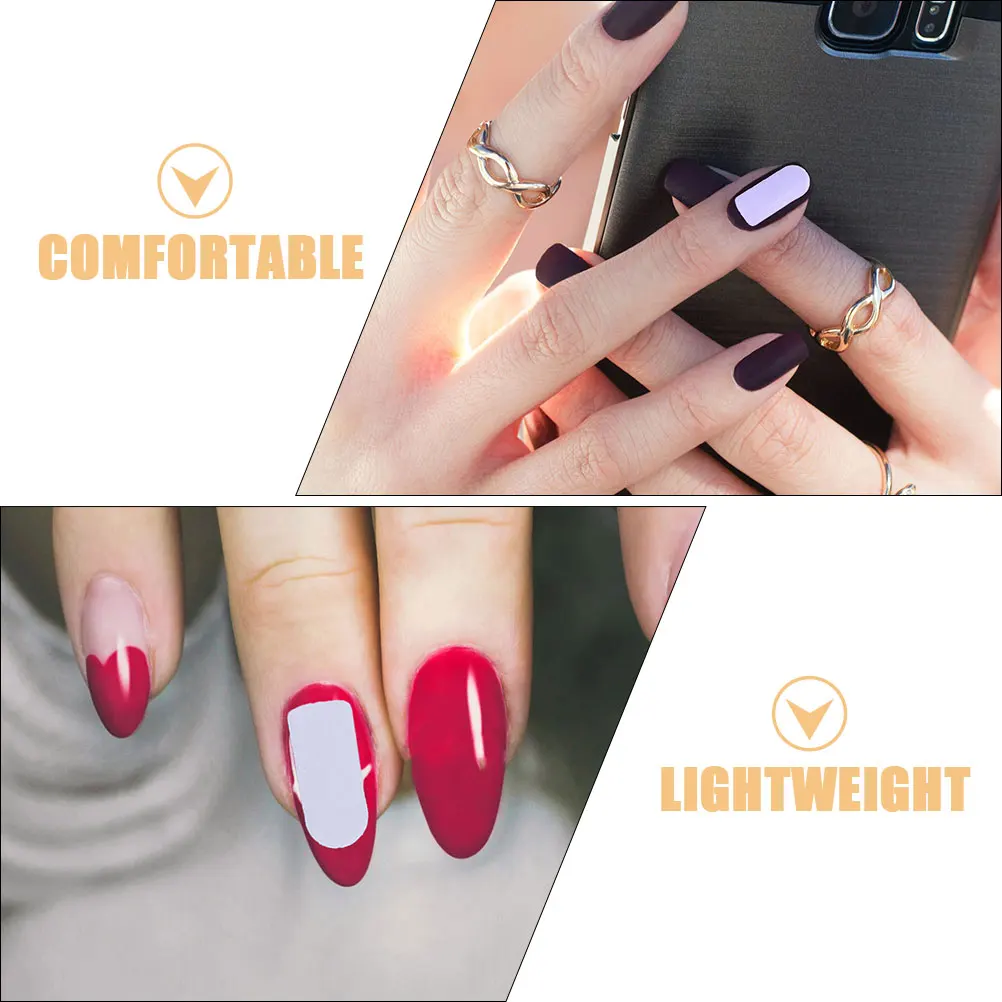 

6 White Silk Nail Wrap Patches Comfortable Adhesive Protector Stickers Fake Nails Strengthen Natural Manicure Tools