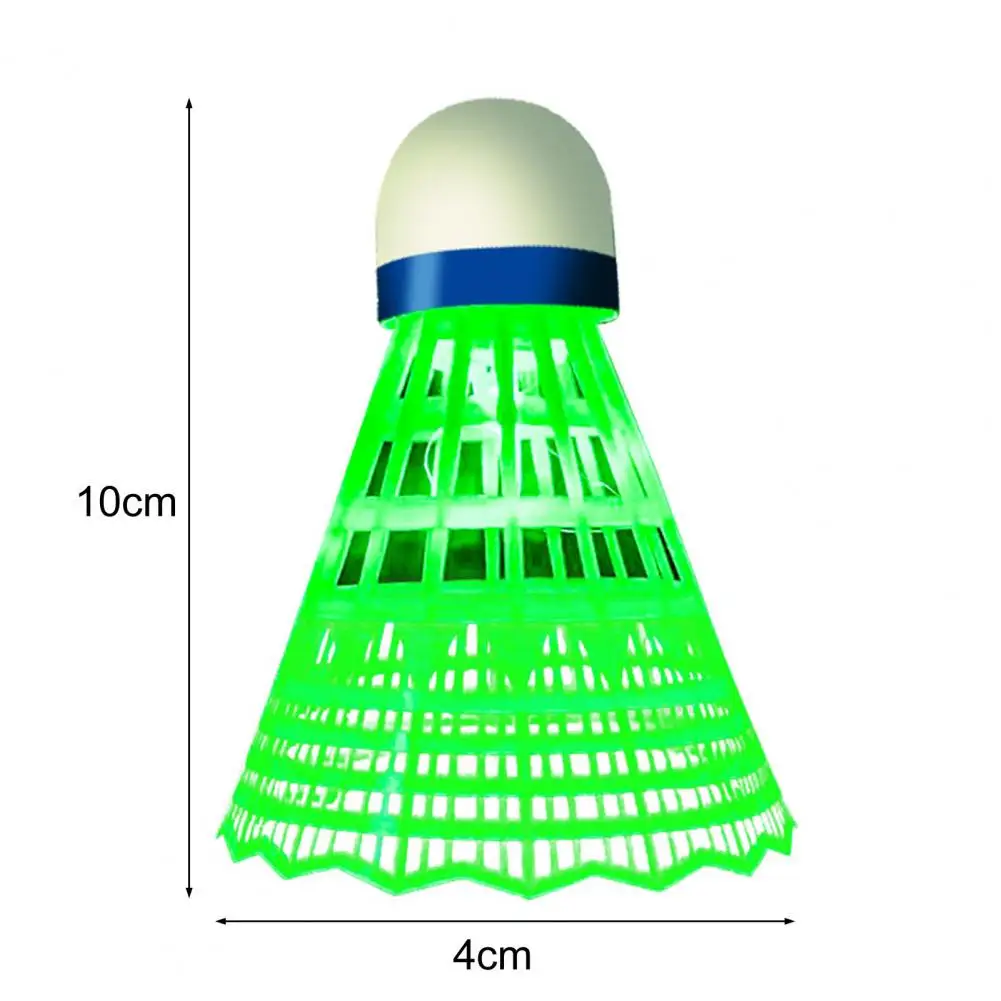 Juego de bolas de bádminton luminosas para adultos, 3/6 piezas, 10x4cm, batería de botón integrada, volantes LED, actividad deportiva al aire libre