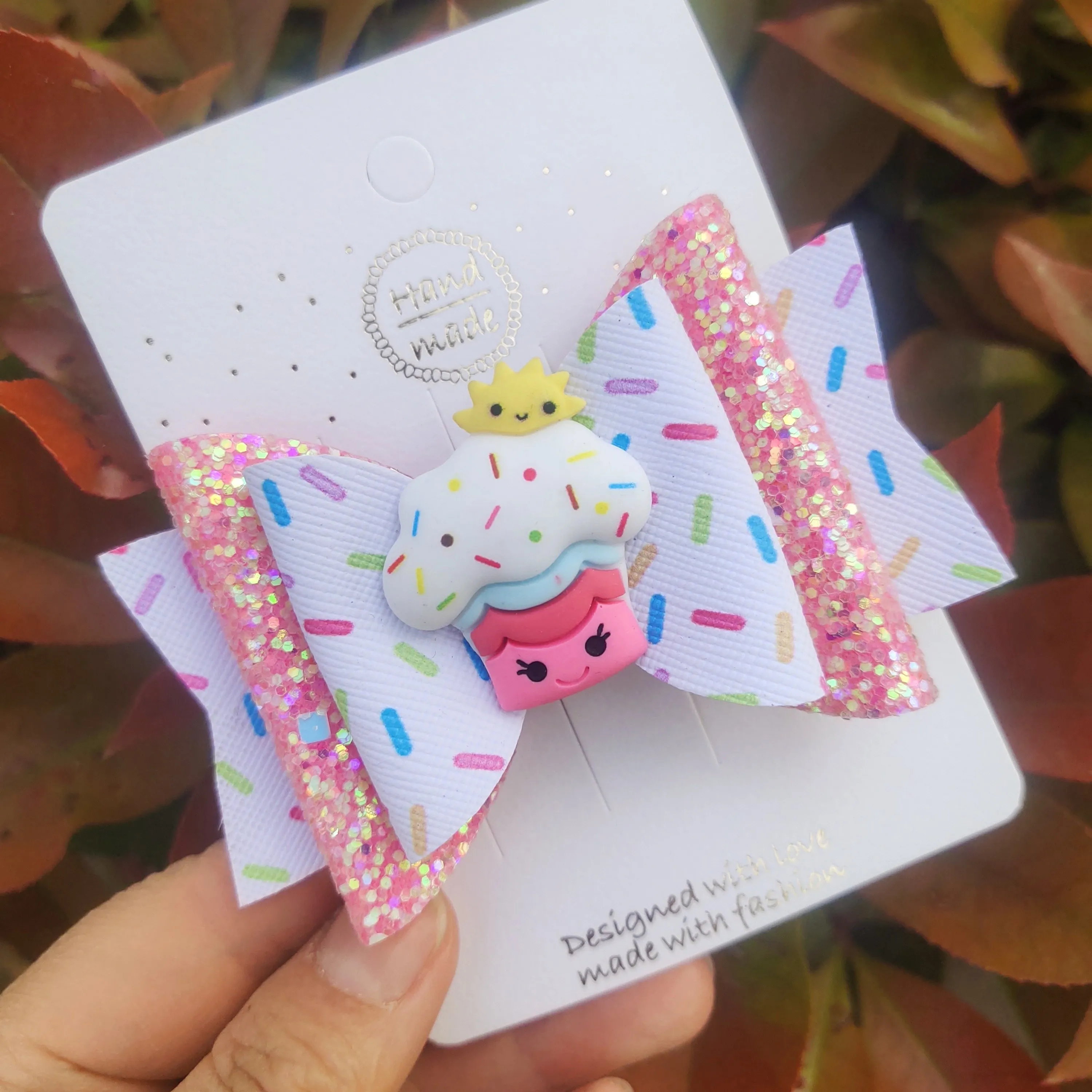 2022 Ice Cream and Cupcake Hair Bows for Girls Cute Hair Clips Headwear Hairpins Hair Accessories 3.5 INCH SIZE