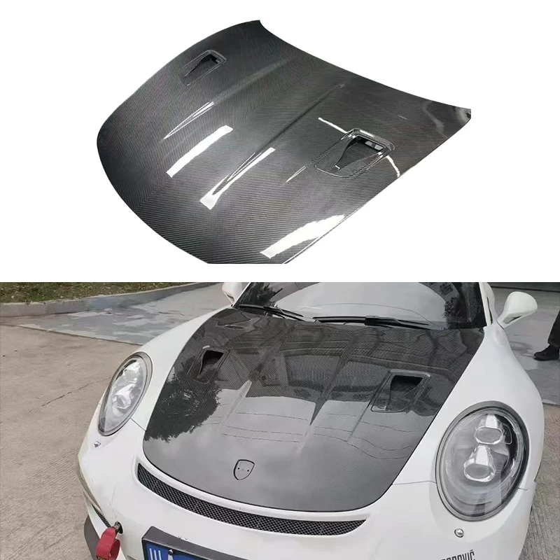 Dry Carbon Fiber Front Hood for Porsche 911 991 2012-2019 Upgrade to RS Style Lightweight Vented Bonnet Replacement