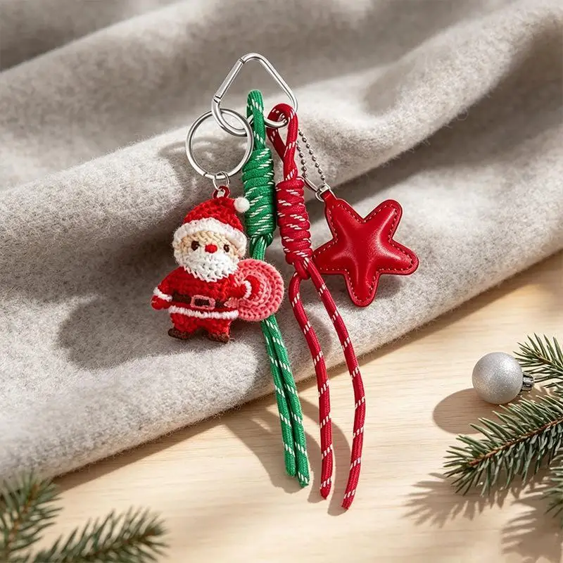 Schöner Weihnachtsanhänger mit Elch-Motiv, Cartoon-Weihnachtsmann-Schlüsselanhänger, Taschenanhänger, Charm, Neujahrsgeschenk, Weihnachts-Schlüsselring-Accessoires – Detail 3