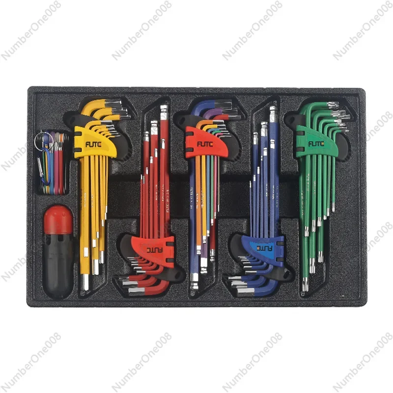

Professional Long Arm Hex Key Set, Metric & SAE Ball End Allen Wrench, Industrial Grade Foldable Tool Kit with Color Code