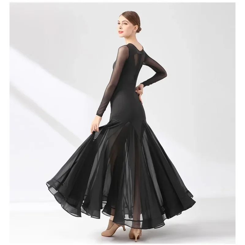 Adult Modern Dance Skirt Dress S9073 National Standard Dance Dress Waltz Grand Swing Performance Dress