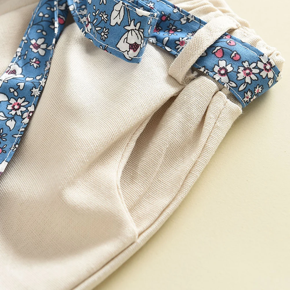 Melario Kleinkind Kinder Baby Mädchen Floral Blau Bluse T-shirt Hosen Sommer 2PCS Anzug Infant Mädchen Kleidung 2-6 jahre Neue Mädchen Outfits – Detail 17