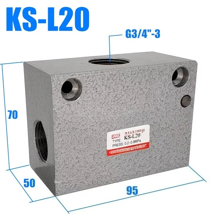 

Door Type Shuttle Valve KS-L20 KS-20 Combination of Two One-way Valves