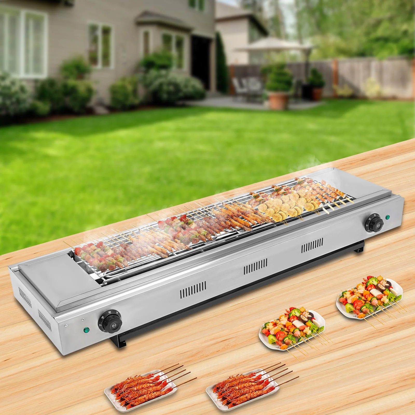 

Электрический гриль-барбекю — портативный гриль-барбекю с антипригарной поверхностью, для использования в помещении и на открытом воздухе, легко очищаемый электрический инструмент для гриля