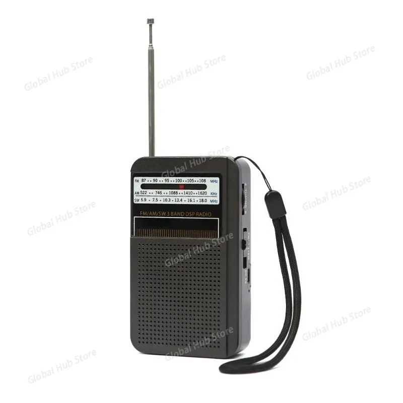 Digital Radio Built-in Speaker Portable Mini Radio SW/AM/FM Battery Operated Telescopic Antenna for Indoor Outdoor Use